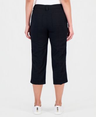 Petite Seam-Detail Utility Capri Pants