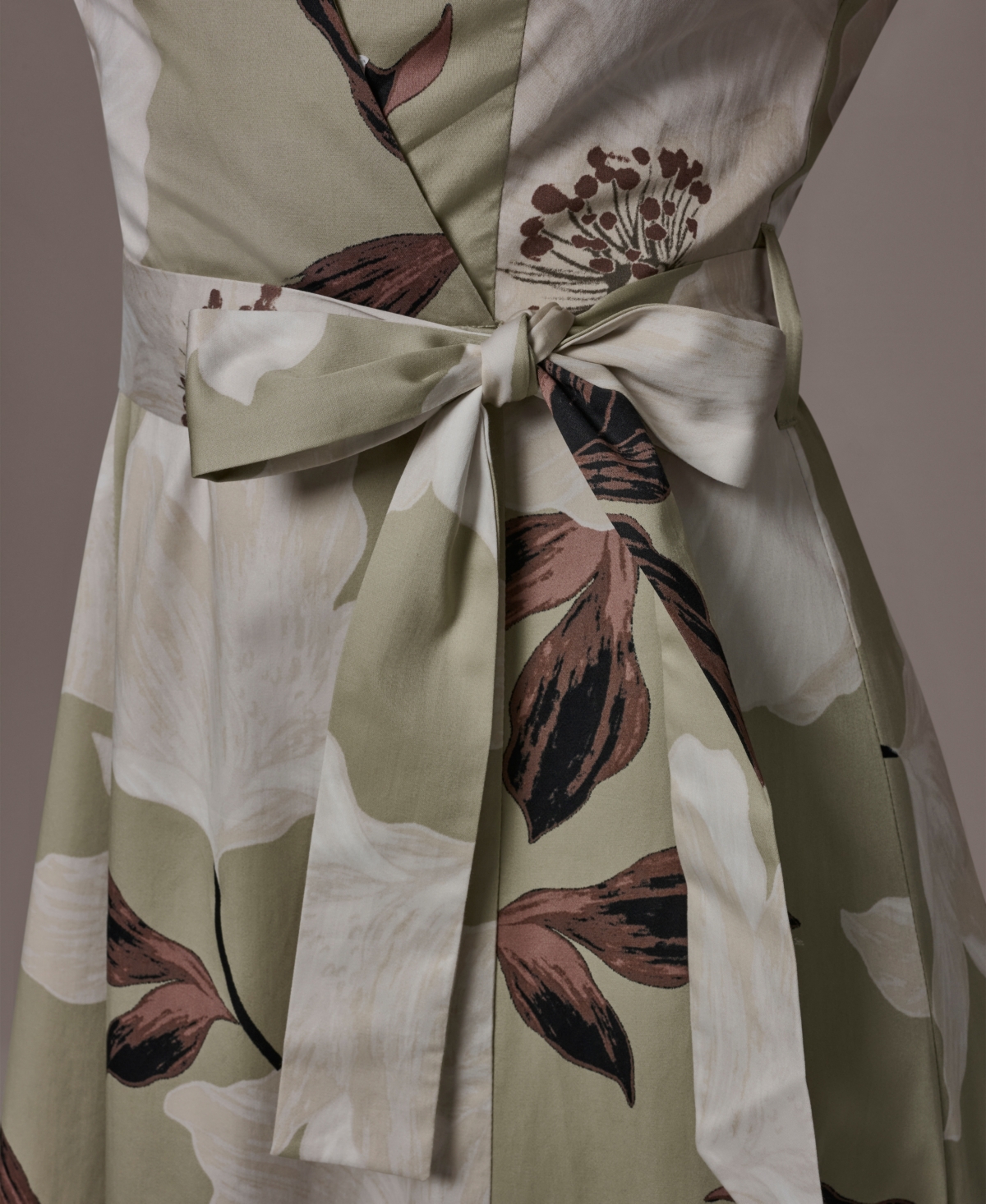 Donna Karan New York Petite Belted Cotton Midi Dress