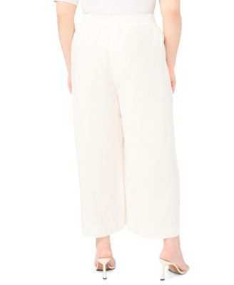 Plus Size Smocked Waist Wide-Leg Pants