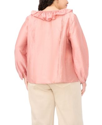 Plus Size Ruffle V-Neck Top
