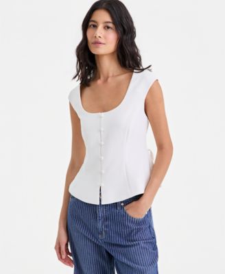 Women's Crepe Button Front Vest