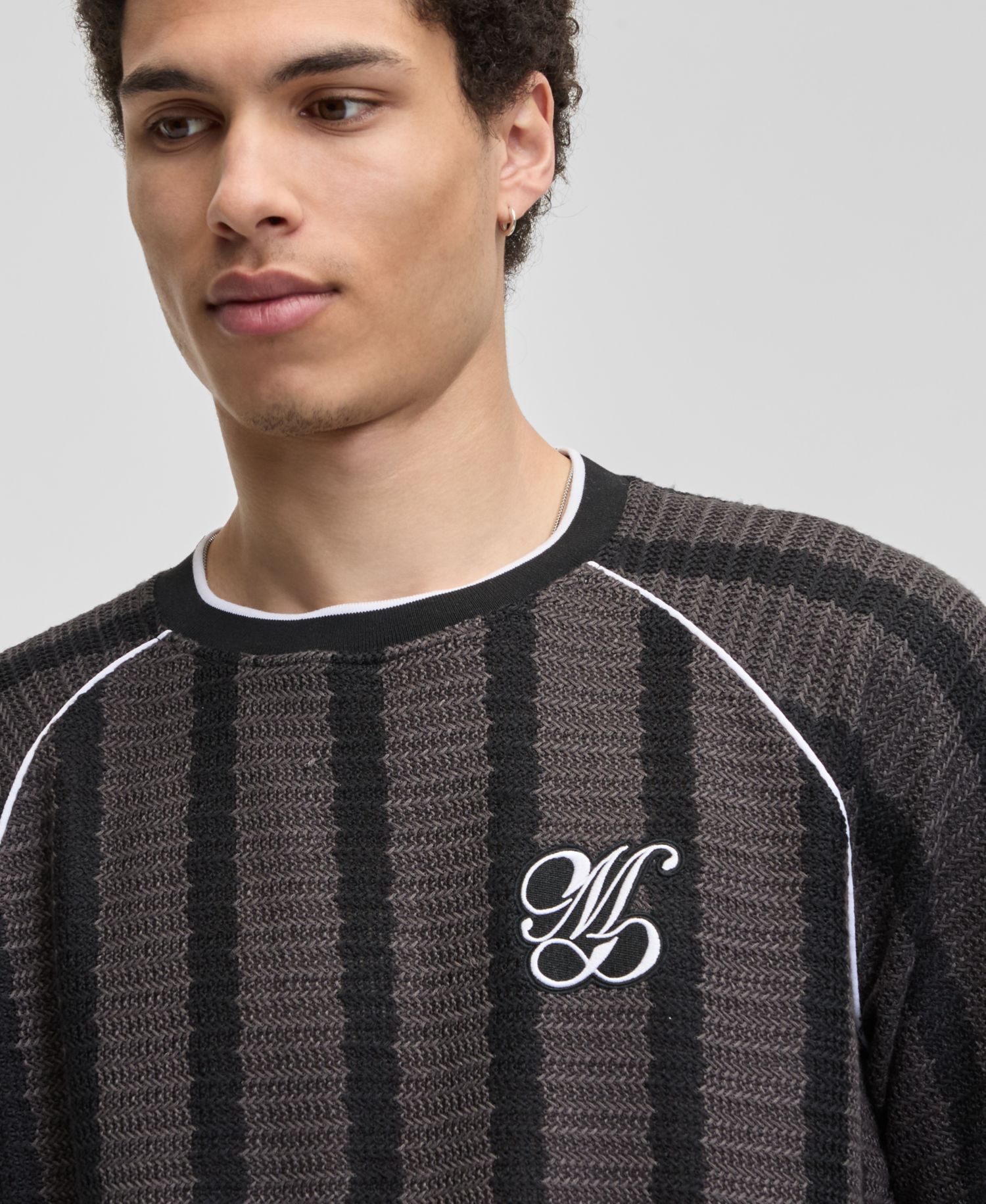 Men's Crochet-Stripe Relaxed T-Shirt