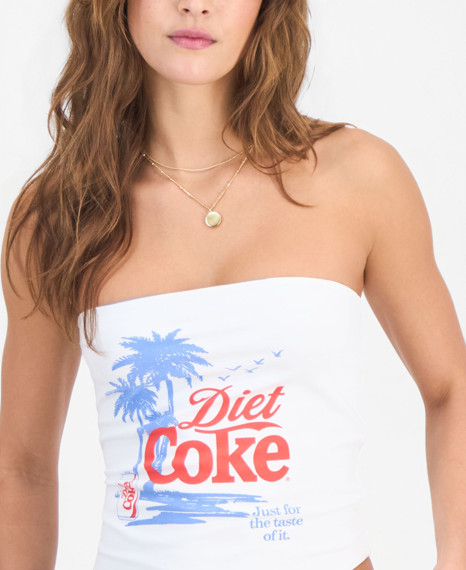 Juniors' Diet Coke Reversible Strapless Tube Top