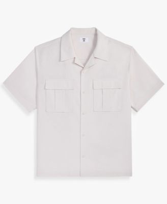 Men's Linen & Cotton Relaxed Utility Shirt