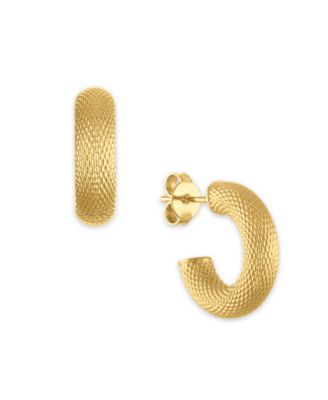 Diamond Cut Sparkle Hoop Earrings in 10k Gold