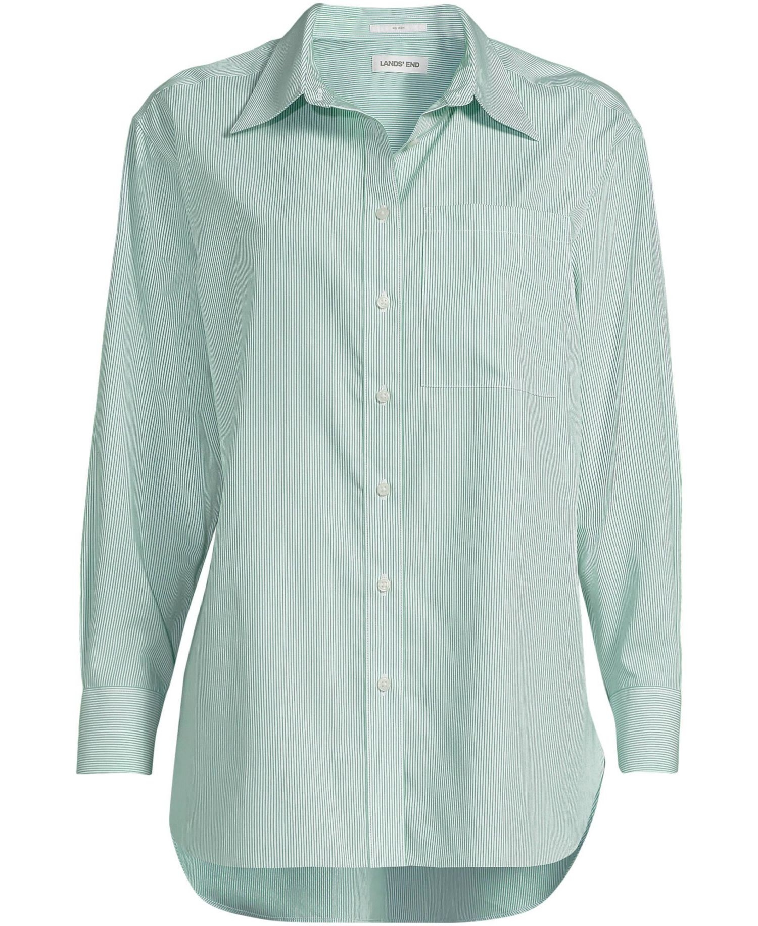Women's Oversized No Iron Tunic with Statement Collar Shirt