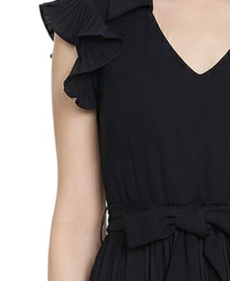 Women's Pliss&eacute; Pleated Short-Sleeve Dress