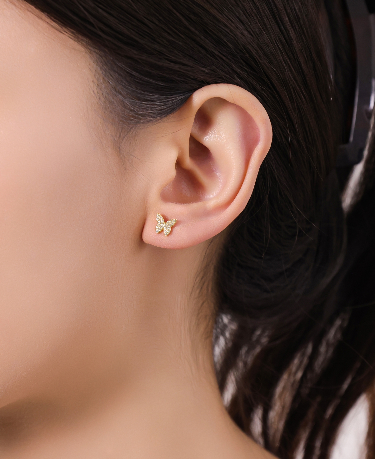 Unwritten Cubic Zirconia Heart, Butterfly and Evil Eye Trio Earring Set