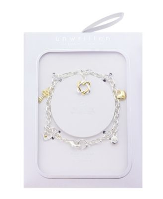 Cubic Zirconia Open Heart Charm Bracelet