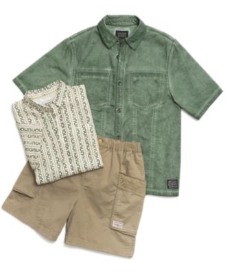 Men's Washed Cotton Short-Sleeve Shirt