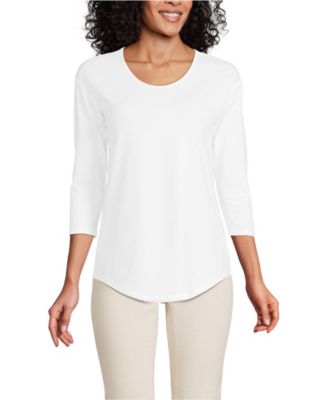 Women's 3/4 Sleeve Lightweight Jersey Shirttail Tee