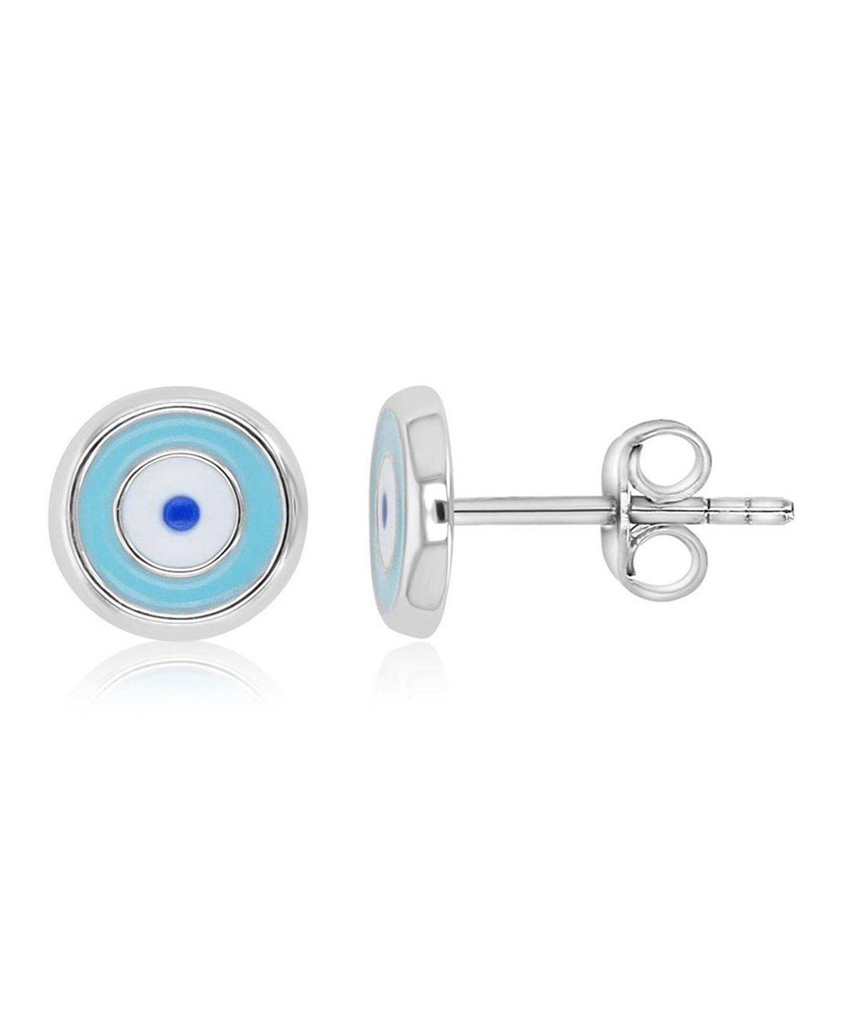 Macy's Evil Eye Stud Earrings in Rhodium Over Sterling Silver
