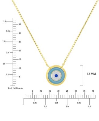Enamel Evil Eye Necklace in 14k Yellow Gold Over Sterling Silver