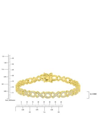 Cubic Zirconia Bracelet in 14k Yellow Gold Over Sterling Silver