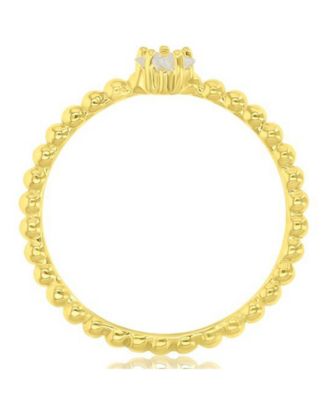 Black Cubic Zirconia Heart, Flower & Cushion Cut Ring in 14k Yellow Gold Over Sterling Silver