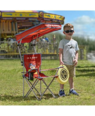 Max Shade Quad Folding Camp Chair With Tilt Uv Sun Protection Canopy Orange