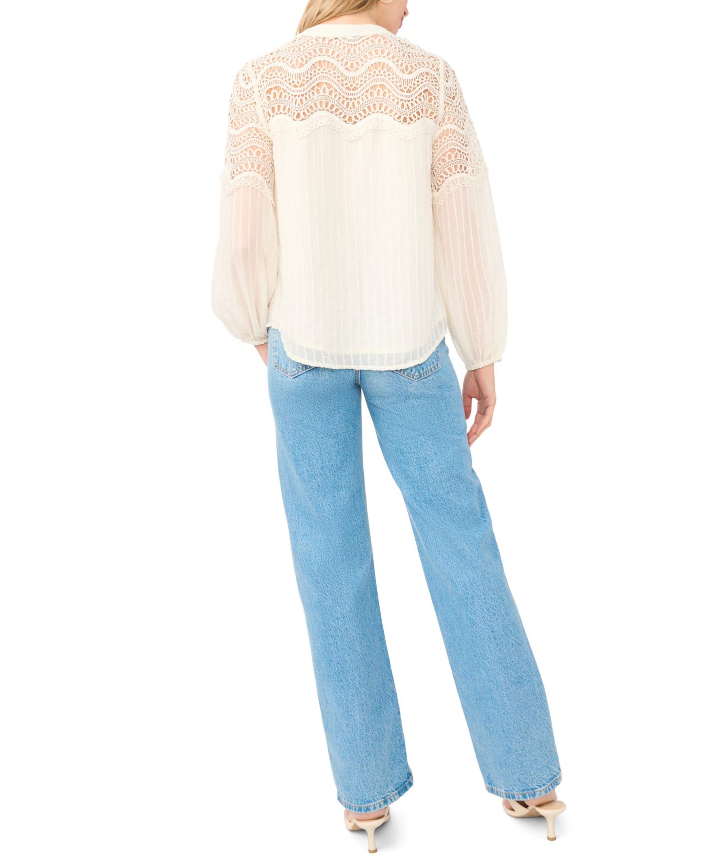 Женская блузка Vince Camuto V-Neck, цвет: Слоновая кость — фото 5