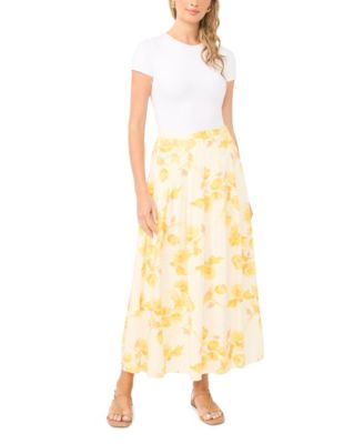 Women's Pleated Straight Hem Maxi Skirt