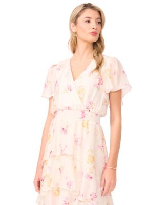 Women's V-Neck Layered Midi Dress