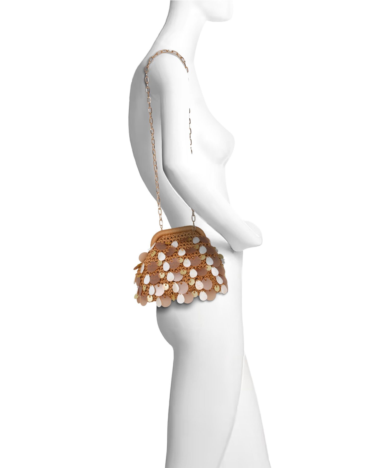 Marigold Crochet Corded Pouch Clutch w. Payette