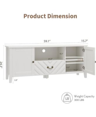 Entertainment Center for 65 Inch Tv, TV Stand with Led Lights for Living Room, TV Console Table with 2 Storage and 1 Drawer, Television Stands
