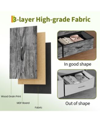 63 Inch Dresser TV Stand with 9 Fabric Drawers, Large Storage Chest, Wide Entertainment Center for 55 65 70 Inch TV