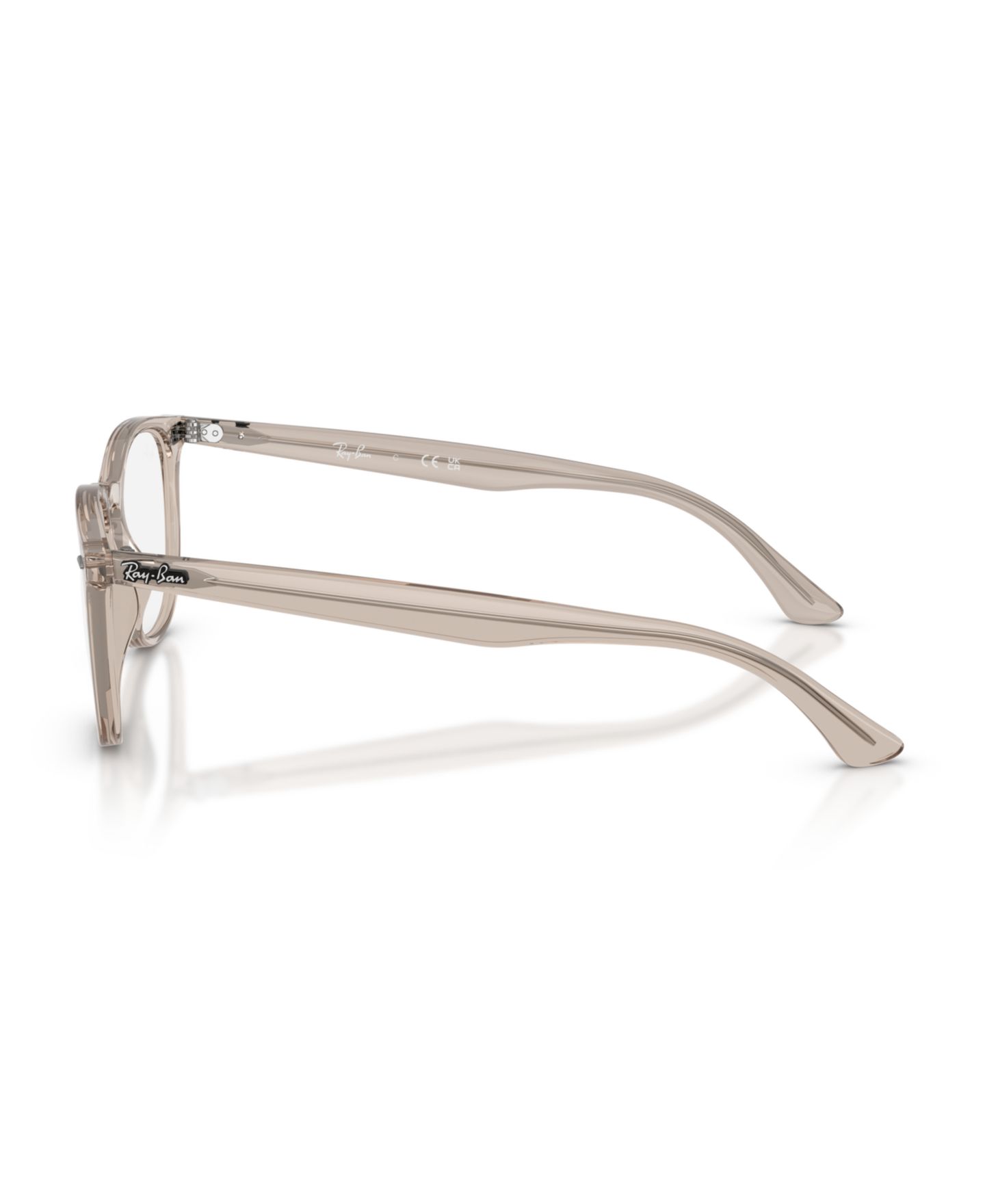 Очки Ray-Ban Unisex Panthos Plastic RB7159 Optics Eyeglasses, цвет: Прозрачный бежевый — фото 4