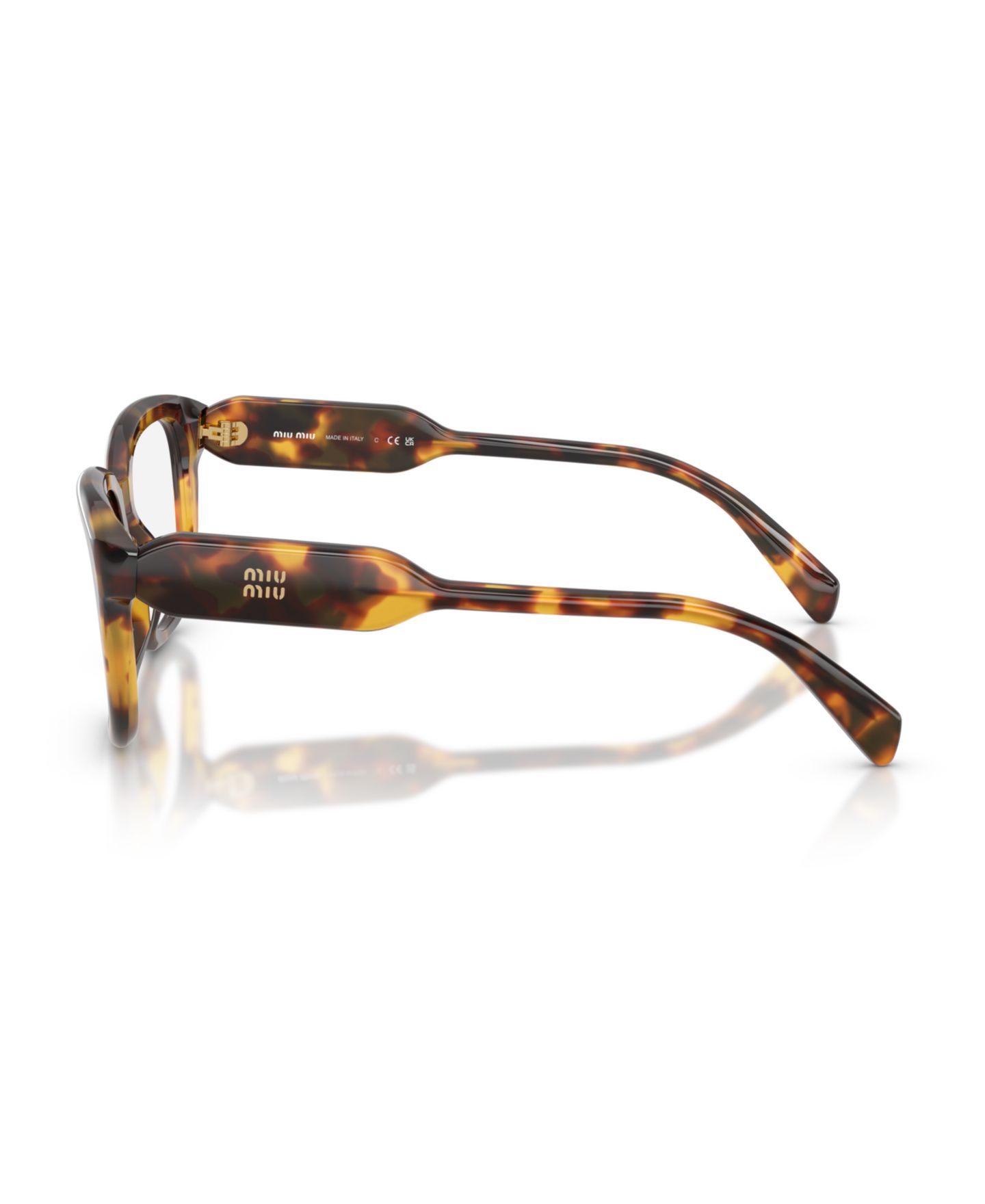 Женские очки MIU MIU Woman Rectangle Plastic MU 02ZV Eyeglasses, цвет: Медовый гавана — фото 3