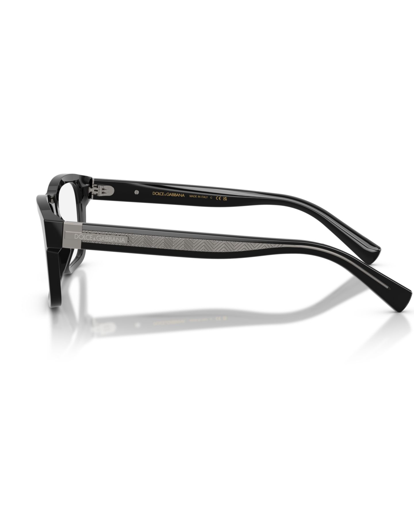 Мужские очки Dolce&Gabbana Man Rectangle Plastic DG3446 Eyeglasses, цвет: Чёрный — фото 3