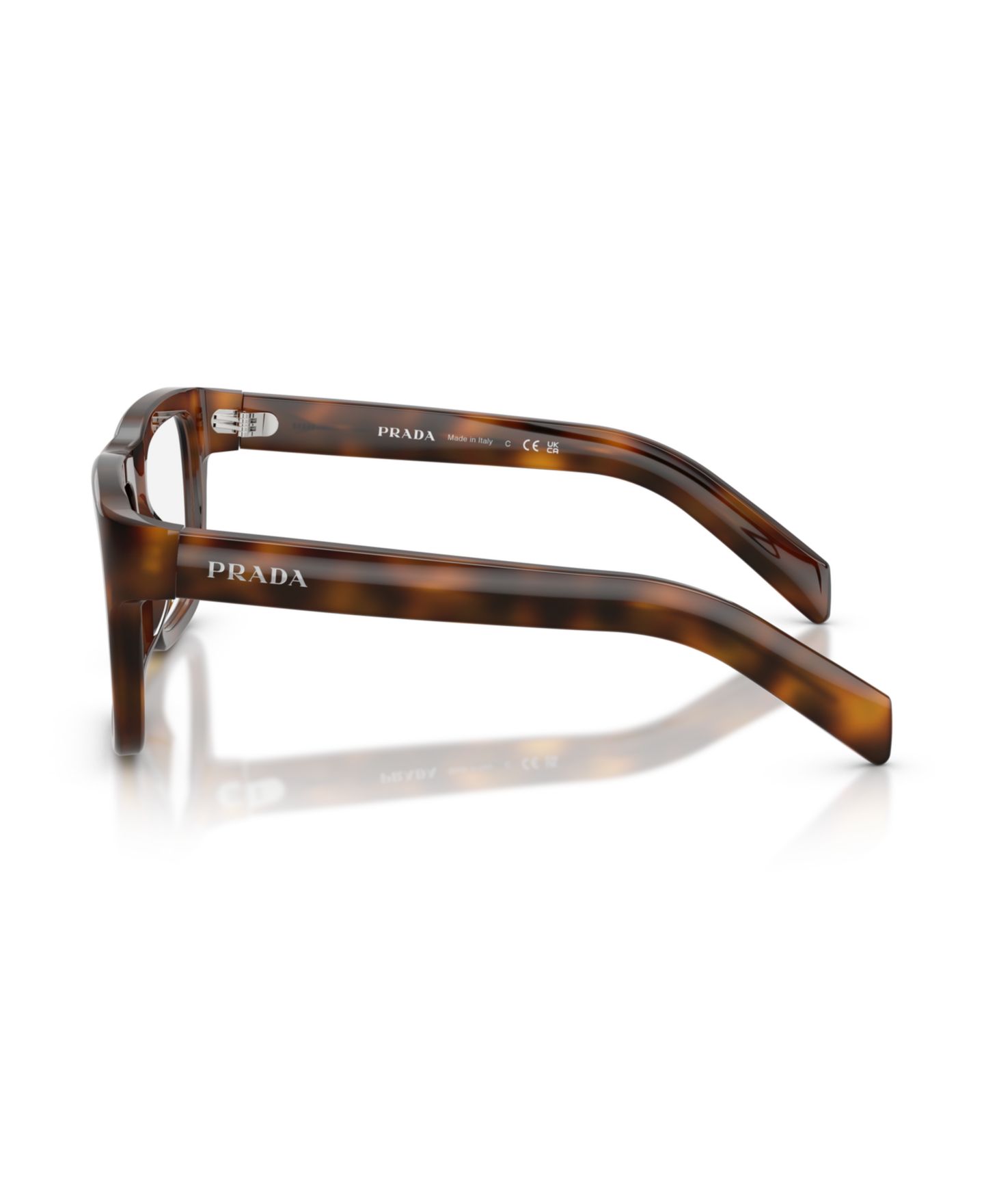 Мужские очки PRADA Man Rectangle Plastic PR D02V Eyeglasses, цвет: Гавана — фото 3