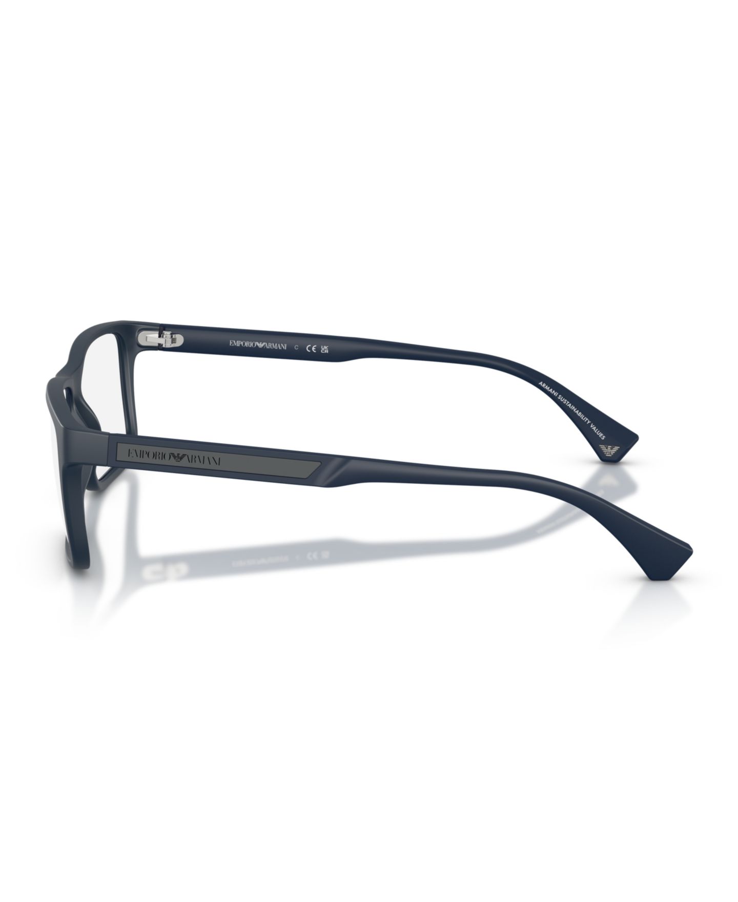 Мужские очки Emporio Armani Man Rectangle Innovative Material EA3038 Eyeglasses, цвет: Матовый синий — фото 3