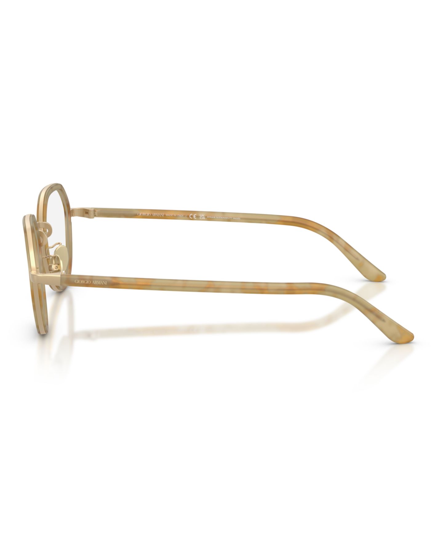 Мужские очки Giorgio Armani Man Round Metal AR5167 Eyeglasses, цвет: Жёлтый гавана — фото 3