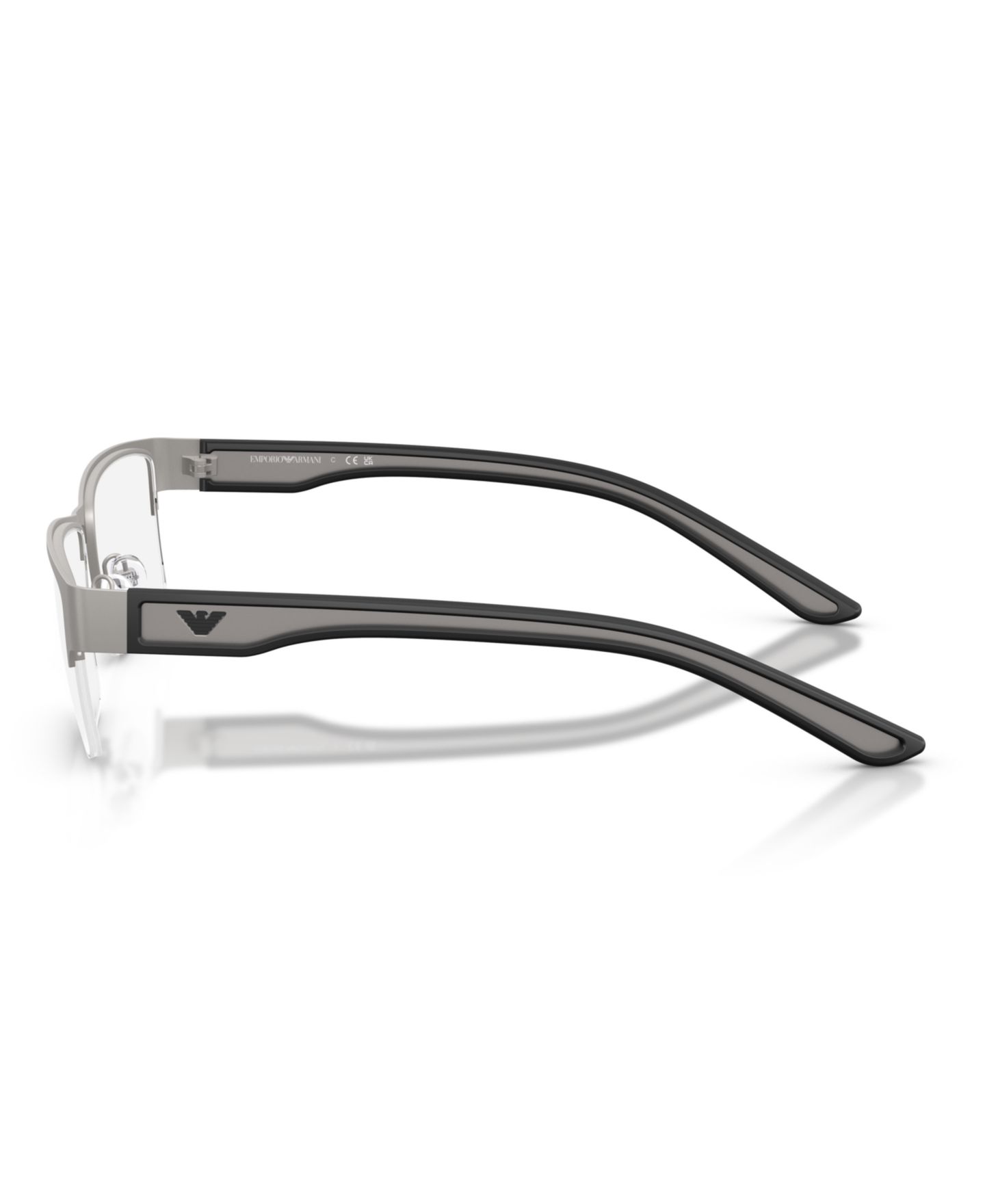 Мужские очки Emporio Armani Man Rectangle Metal EA1182 Eyeglasses, цвет: Каучуковый графитовый — фото 4