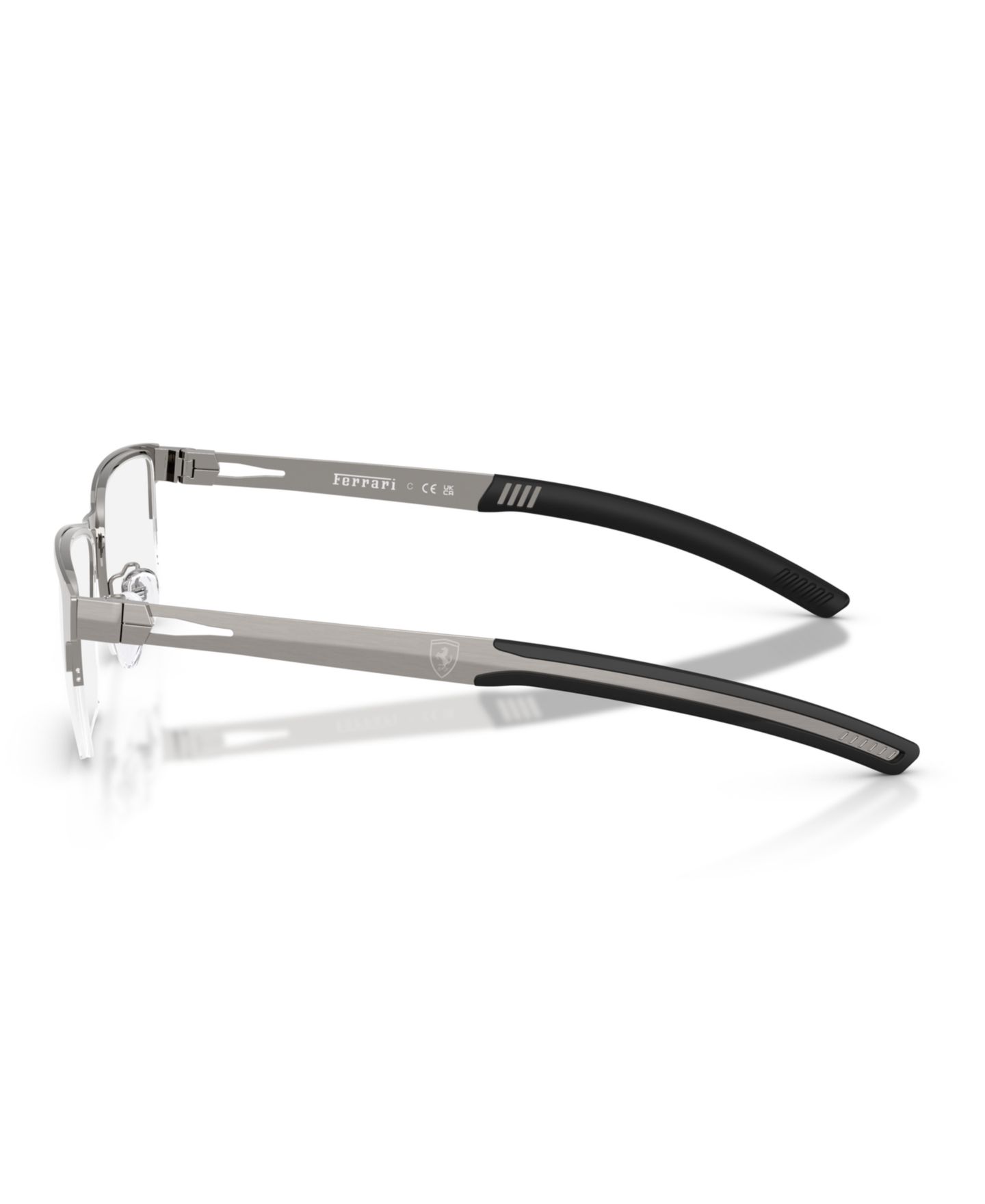 Мужские очки Scuderia Ferrari Man Rectangle Metal FZ7017D Eyeglasses, цвет: Графитовый металлик — фото 4