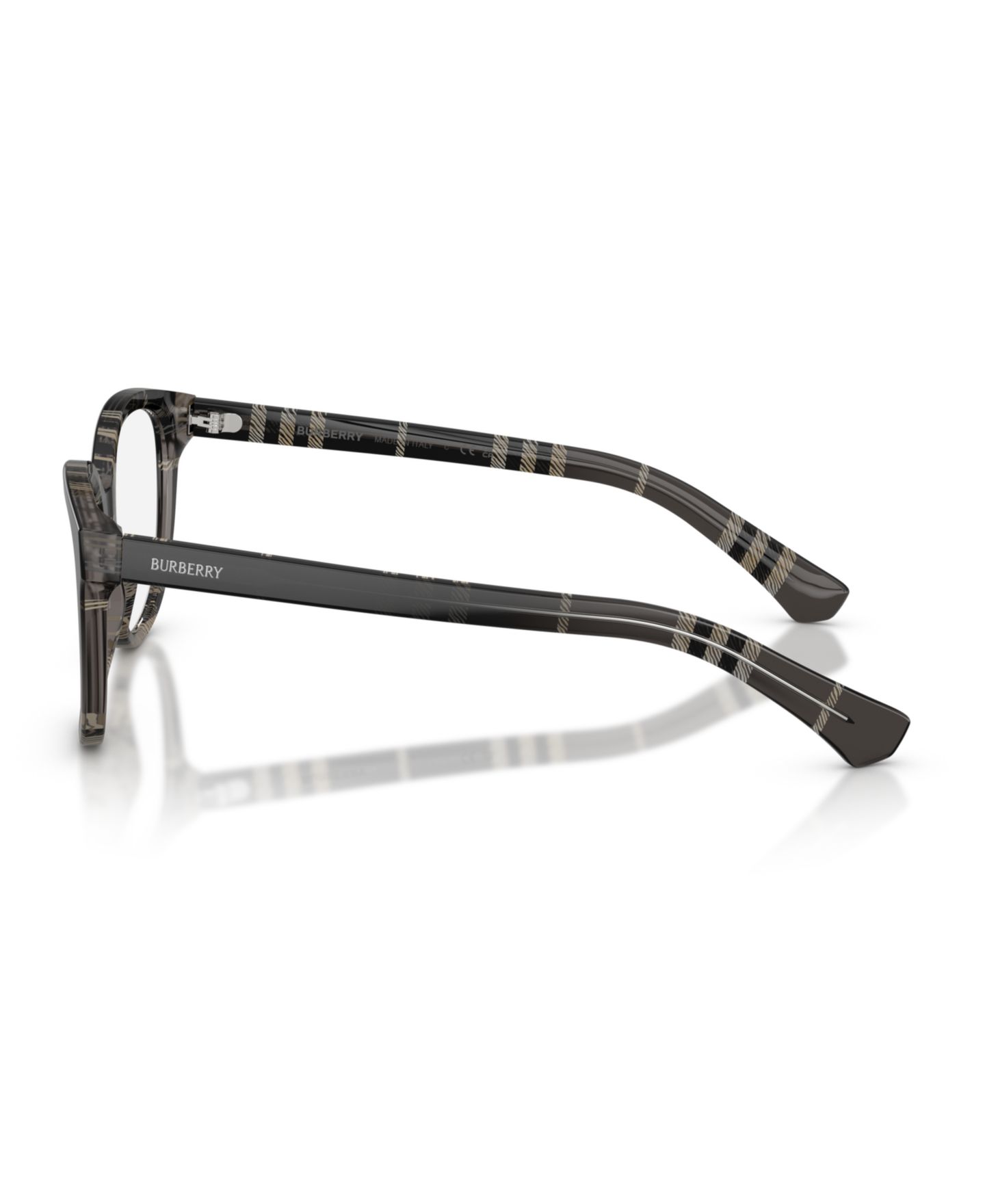 Женские очки Burberry Woman Cat Eye Plastic BE2456 Eyeglasses, цвет: Клетчатый градиентный серый — фото 5
