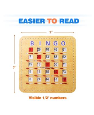 Shutter Bingo Cards, Easy-Read Large Print Bingo Cardboard with Sliding Windows (100-Pack)