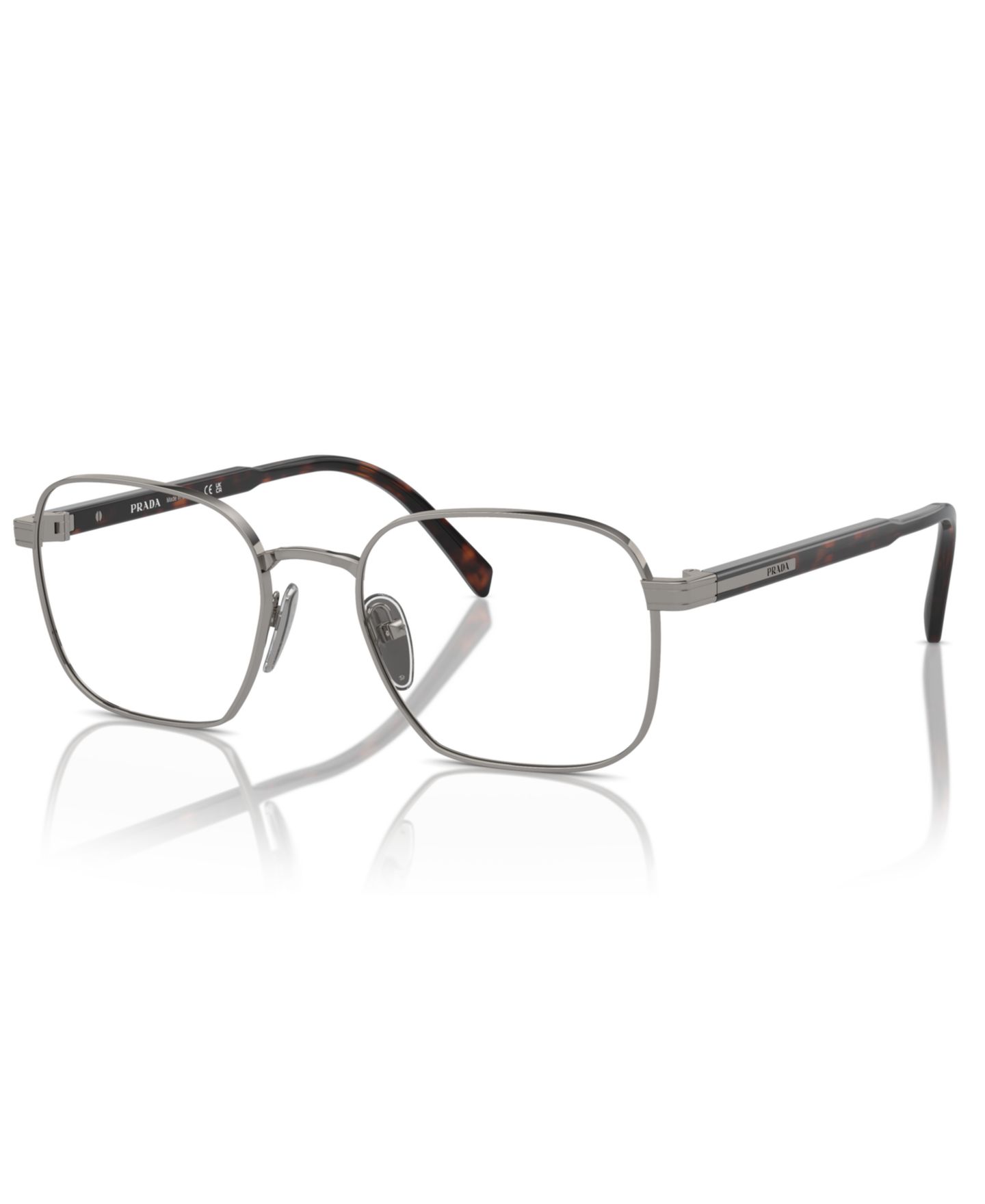 Мужские очки PRADA Man Rectangle Metal PR A55V Eyeglasses, цвет: Графитовый металлик — фото 1