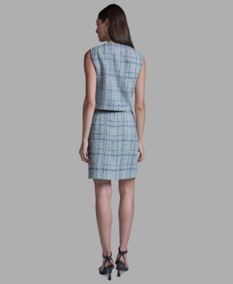 Women's Tweed Zipper Mini Skirt