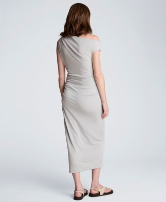 Women's Off-The-Shoulder Ruched Waist Midi Dress