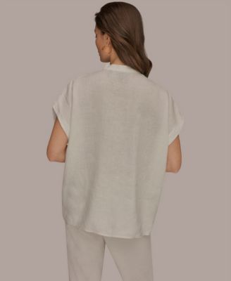 Women's Linen V-Neck Linen Top