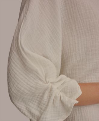 Women's Boat Neck Cotton Blouse