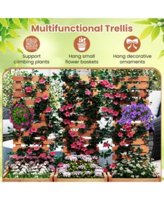 Wooden Raised Garden Bed Planter with Trellis for Outdoors