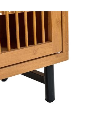 Shoe Cabinet with Shutter Doors, 6-Tier Entryway Wooden Modern Rack Organizer, Walnut