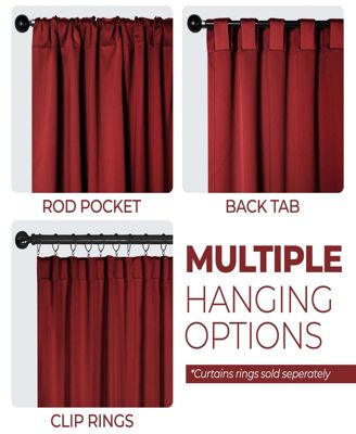 Solid Classic Modern Blackout Curtain Set ,26" x 84" (Set of 2)