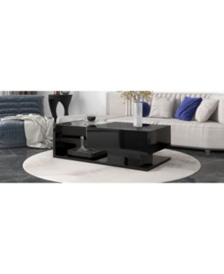  Modernist Glass-Wood Center Table