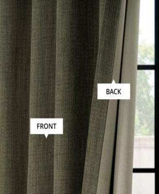 French Pleat Textured Faux Linen Room Darkening Curtain