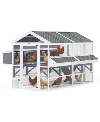 Chicken Coop, Wooden Hen House with Feeders and Nesting Boxes