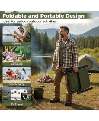 Oversized Folding Fishing Chair for Adults with Armrests, Portable Outdoor Chair