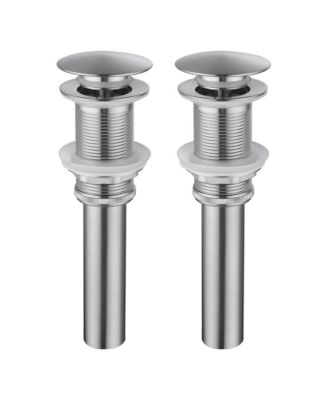 2 Pcs Bathroom Sink Drain without Overflow, 304 Stainless Steel Vessel Sink Pop-Up Drain Stopper - Brushed Nickel