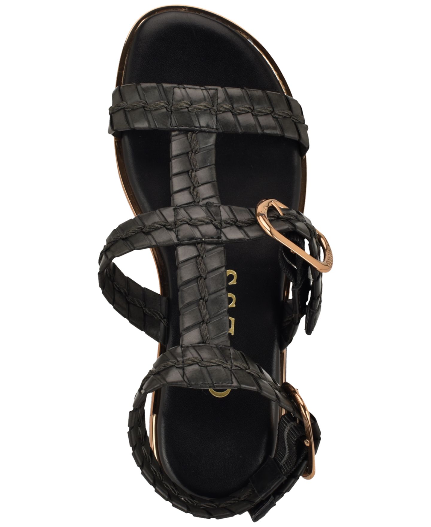 Женские сандалии GUESS Lylnet Woven Gladiator Flat, цвет: Чёрный — фото 4